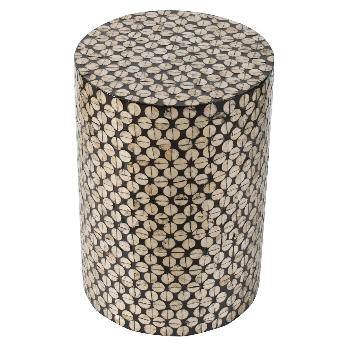 Sunniva Shell Disc Round Stool Side Table 35cm