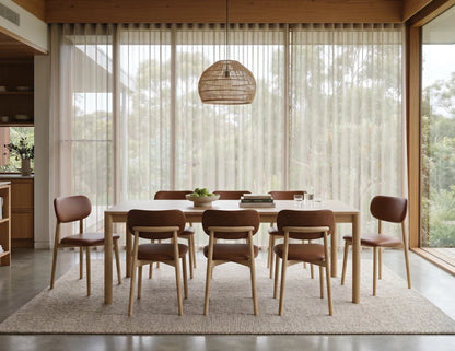Oskar Dining Chair - Natural - Retro Brandy PU