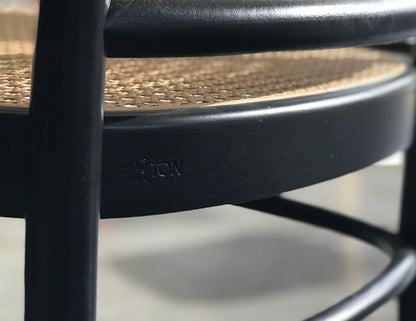 811 Hoffmann Armchair - Black Stain - Cane Seat - Cane Backrest - by TON