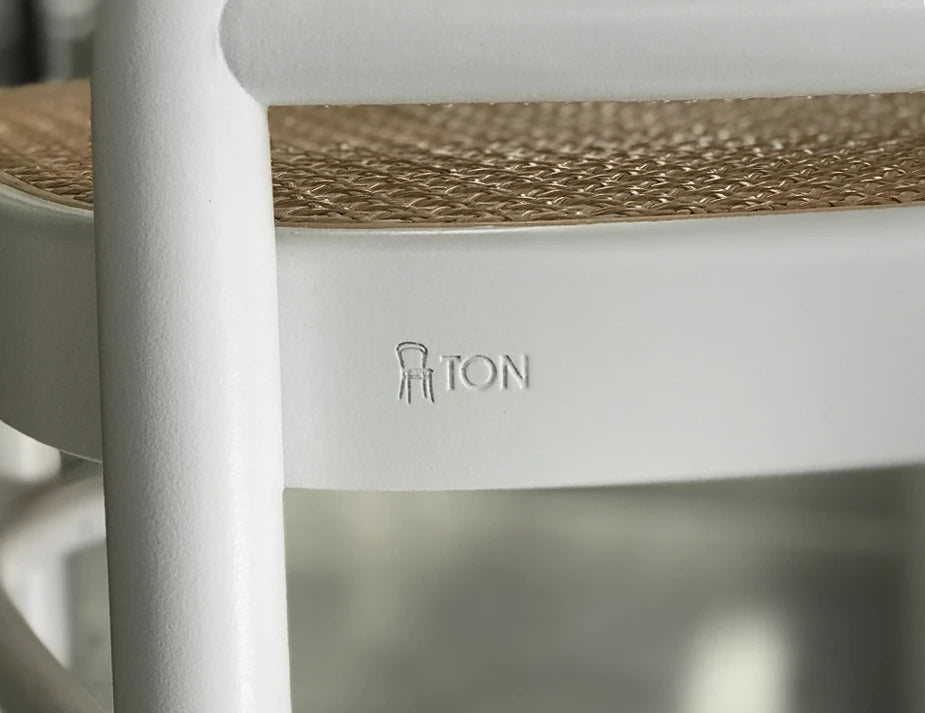 811 Hoffmann Armchair - White - Cane Seat - Cane Backrest - by TON