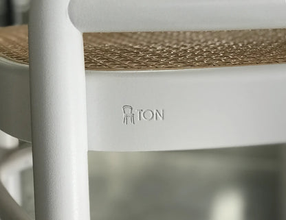 811 Hoffmann Armchair - White - Cane Seat - Cane Backrest - by TON