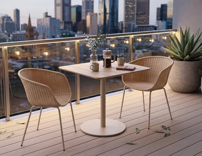 Roku Cafe Teak Table - Outdoor - Latte