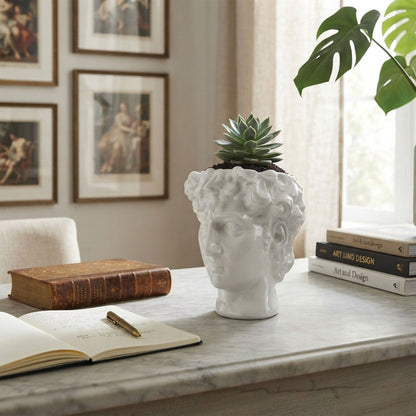Urban Attitude David Head Planter - Matte White