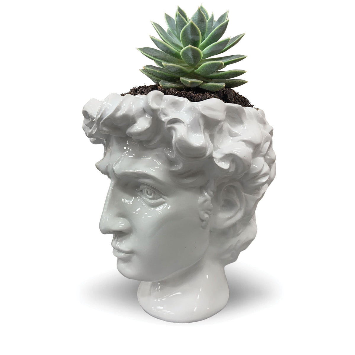 Urban Attitude David Head Planter - Matte White