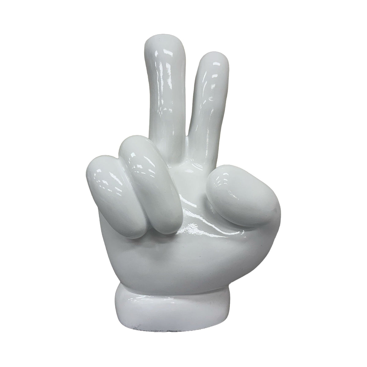 Urban Attitude Peace Out Hand Statue - Glossy White