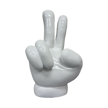 Urban Attitude Peace Out Hand Statue - Glossy White