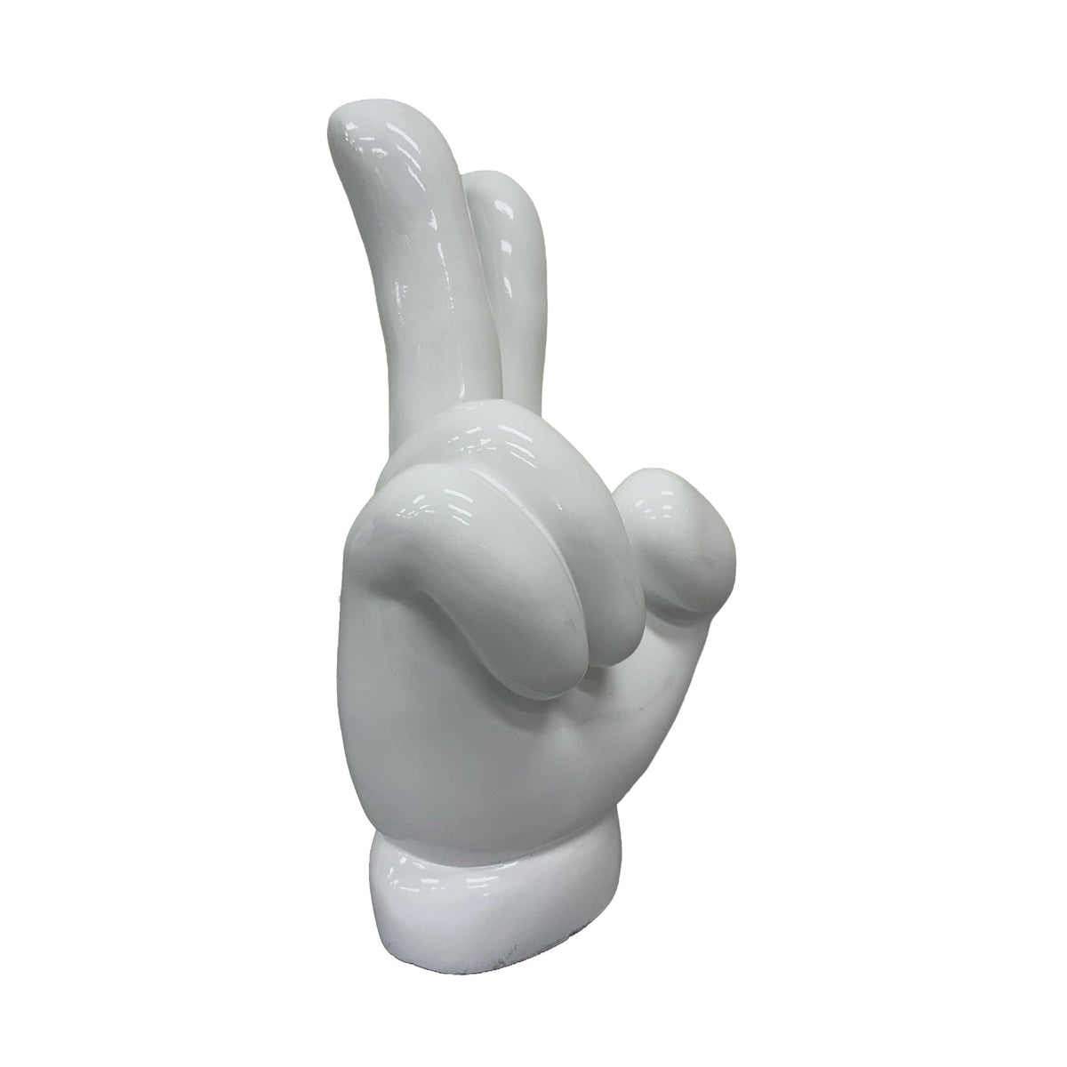 Urban Attitude Peace Out Hand Statue - Glossy White