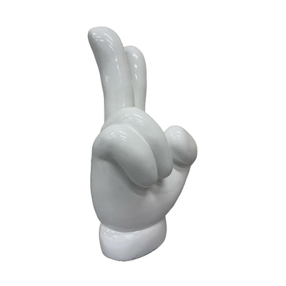 Urban Attitude Peace Out Hand Statue - Glossy White