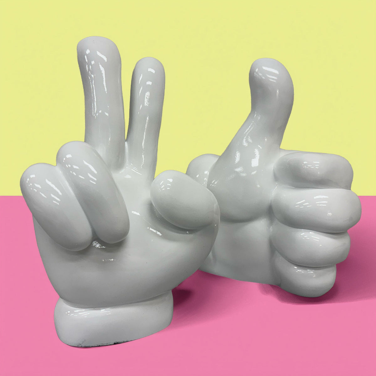 Urban Attitude Thumbs Up Statue - Glossy White