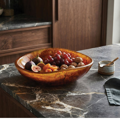 Urban Attitude JADE Medium Bowl Height 8cm highest, 5cm lowest, Width 27cm, Length 28cm - Burnt Amber