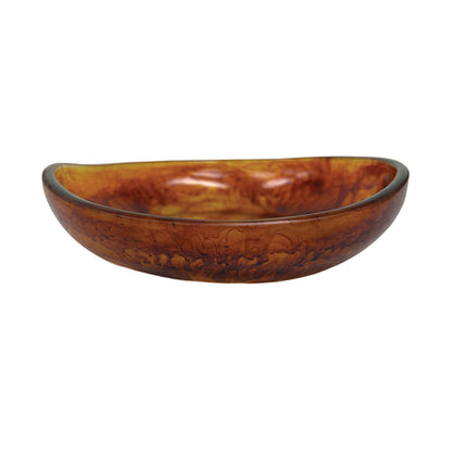 Urban Attitude JADE Medium Bowl Height 8cm highest, 5cm lowest, Width 27cm, Length 28cm - Burnt Amber