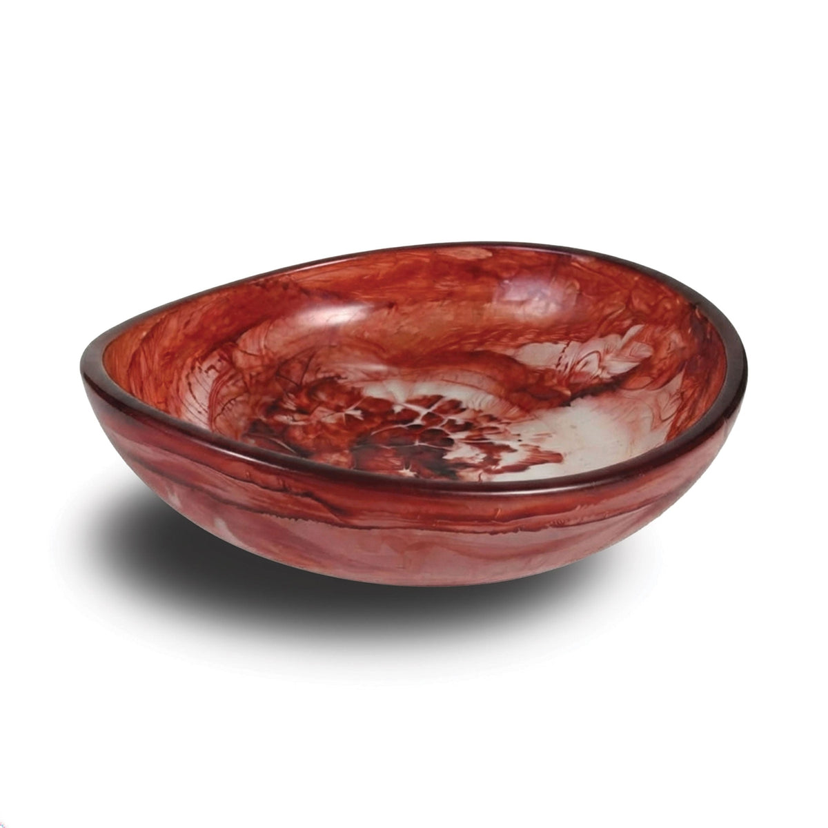 Urban Attitude JADE Medium Bowl Height 8cm highest, 5cm lowest, Width 27cm, Length 28cm - Berry Red