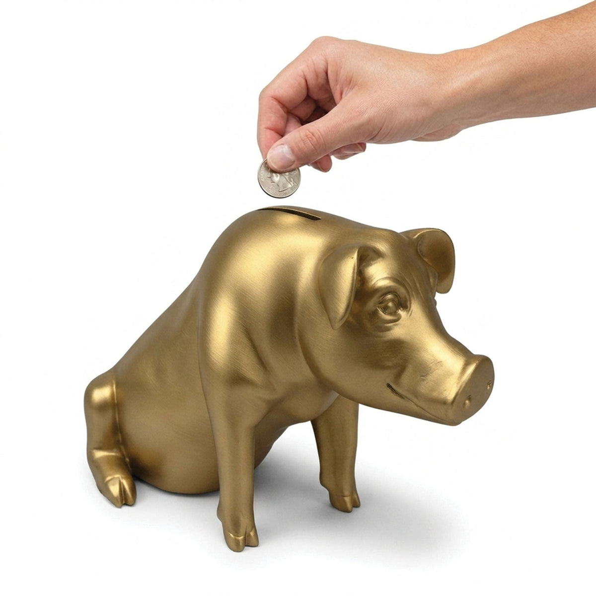 Urban Attitude Piggy Money Box - Matte Gold