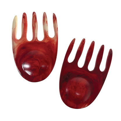Urban Attitude SHELLY Salad Hands Servers Length 14cm, Width 9.3cm - Berry Red