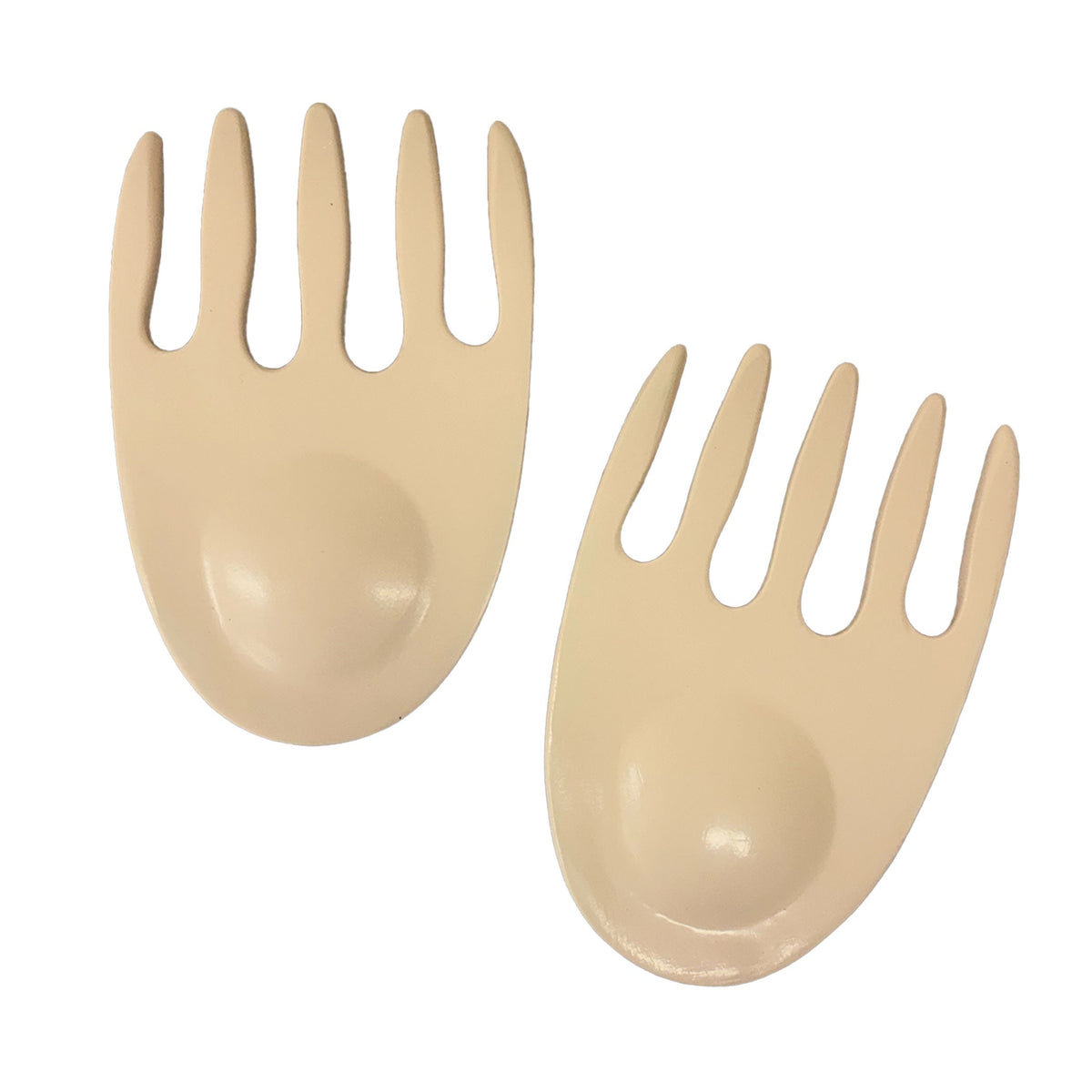 Urban Attitude SHELLY Salad Hands Servers Length 14cm, Width 9.3cm - Stone Ivory