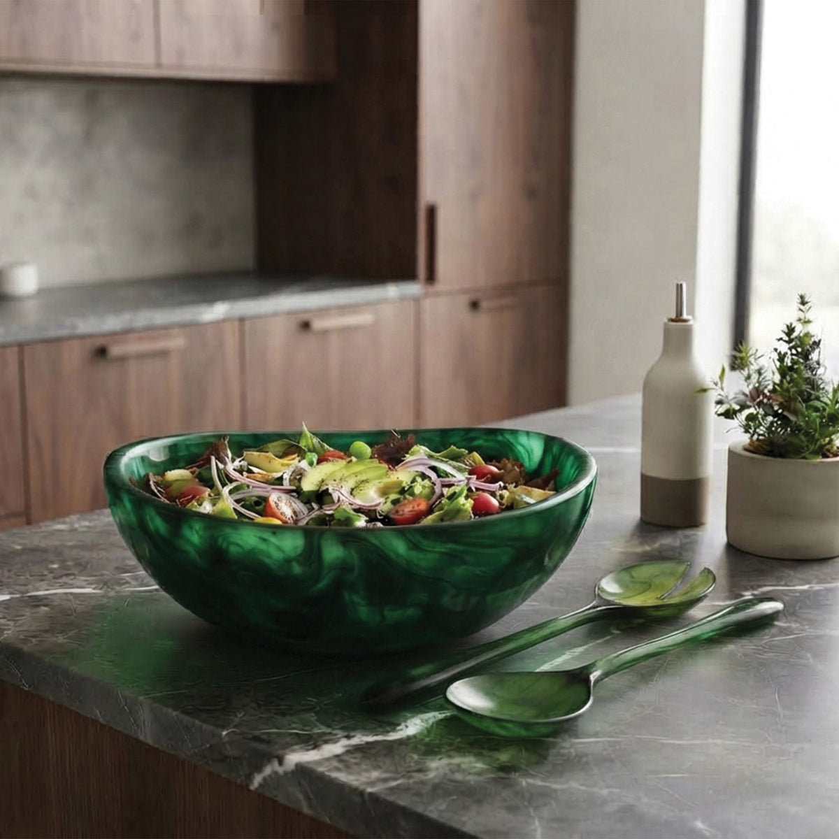 Urban Attitude LILA Large Paired Servers Length 30cm, Width 7.5cm (Spoon) - Sage Mist