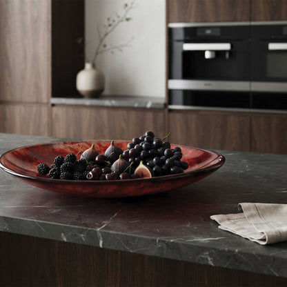 Urban Attitude SHAY Extra Large Bowl Height 6cm lowest 12cm highest by Width 52.5cm x 60cm - Berry Red