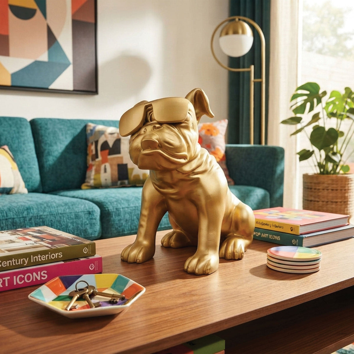 Urban Attitude Bulldog Statue - Matte Gold