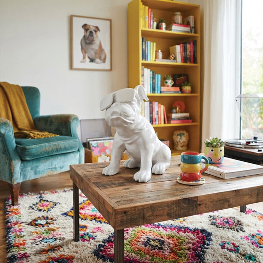 Urban Attitude Bulldog Statue - Gloss White