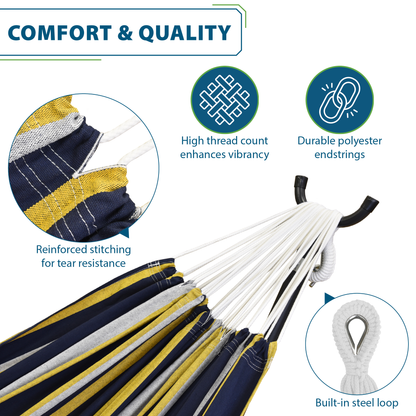 Vivere Brazilian Style Cotton Hammock - Serenity