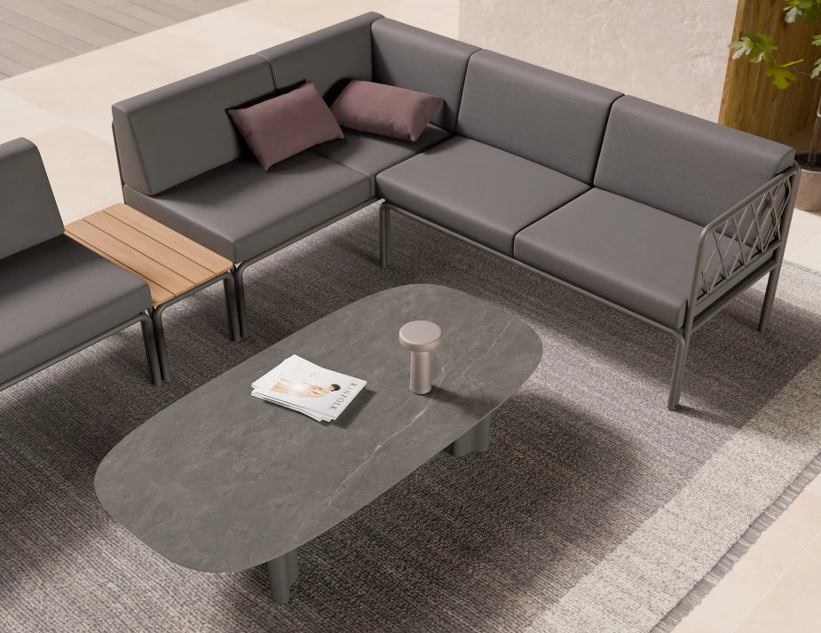 Vela Coffee Table - Outdoor - Charcoal - Basalt Ceramic Top
