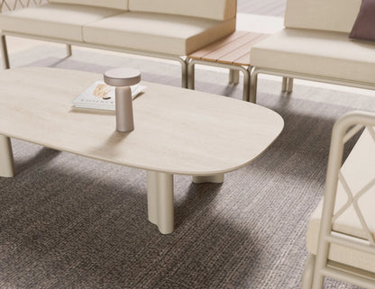 Vela Coffee Table - Outdoor - latte - Dune Ceramic Top