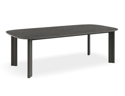 Vela Dining Table 240cm - Outdoor - Charcoal - Basalt Ceramic Top