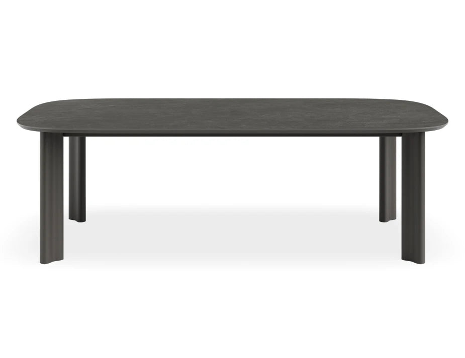 Vela Dining Table 240cm - Outdoor - Charcoal - Basalt Ceramic Top