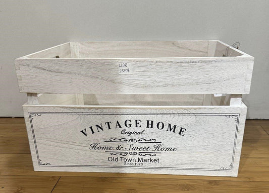 Vintage Home Wood Crates White Wash 40cm - Image 2