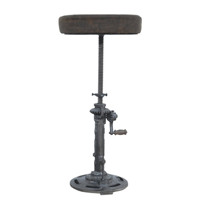 Wexford Cast Iron Wind-Up Leather Stool 51cm