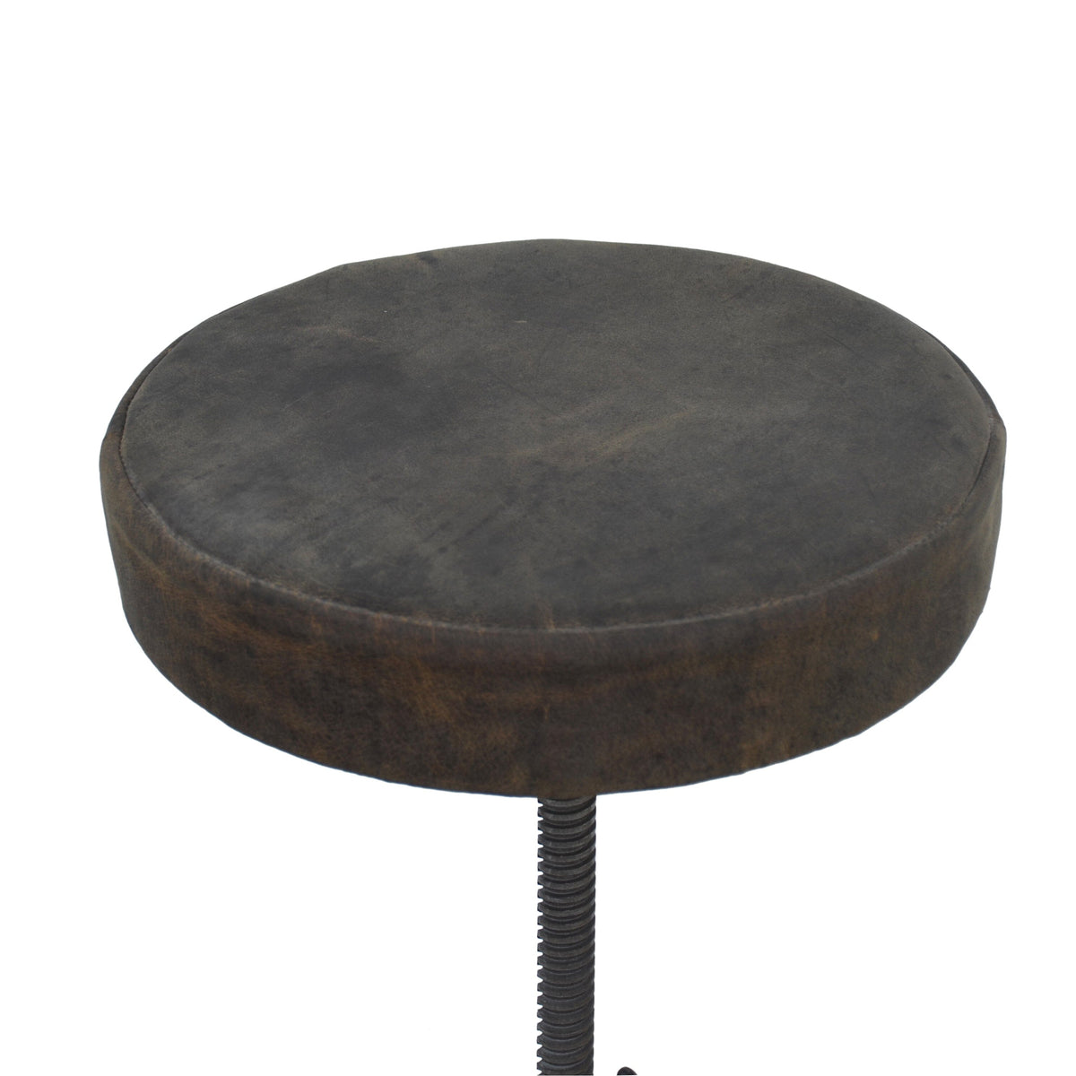 Wexford Cast Iron Wind-Up Leather Stool 51cm
