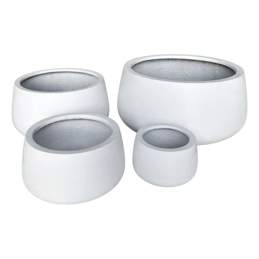 Luxury Soft Tapered Bowl Planter Set of 4 | Premium Pot Range | Matt White