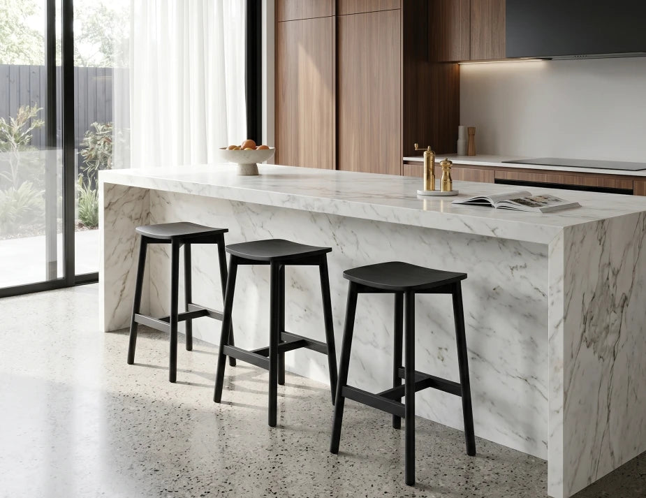 Andi Backless Bar Stool - Black