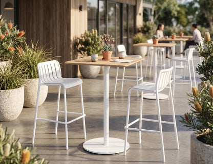 Roku Bar Stool - Outdoor - White