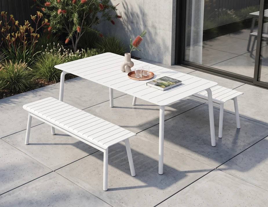 Roku Dining Table 160cm - Outdoor - White