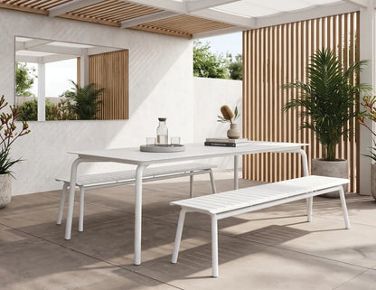Roku Dining Table 220cm - Outdoor - White