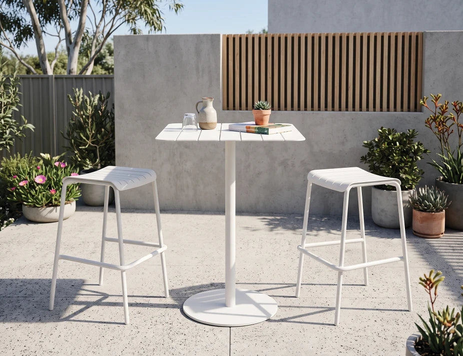 Roku High Bar Table - Outdoor - White