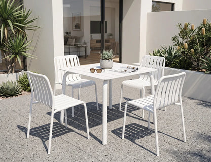 Roku Dining Table 90cm - Outdoor - White