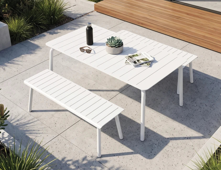 Roku Dining Table 160cm - Outdoor - White