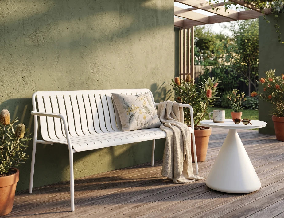 Roku Garden Bench 125cm - Outdoor - White