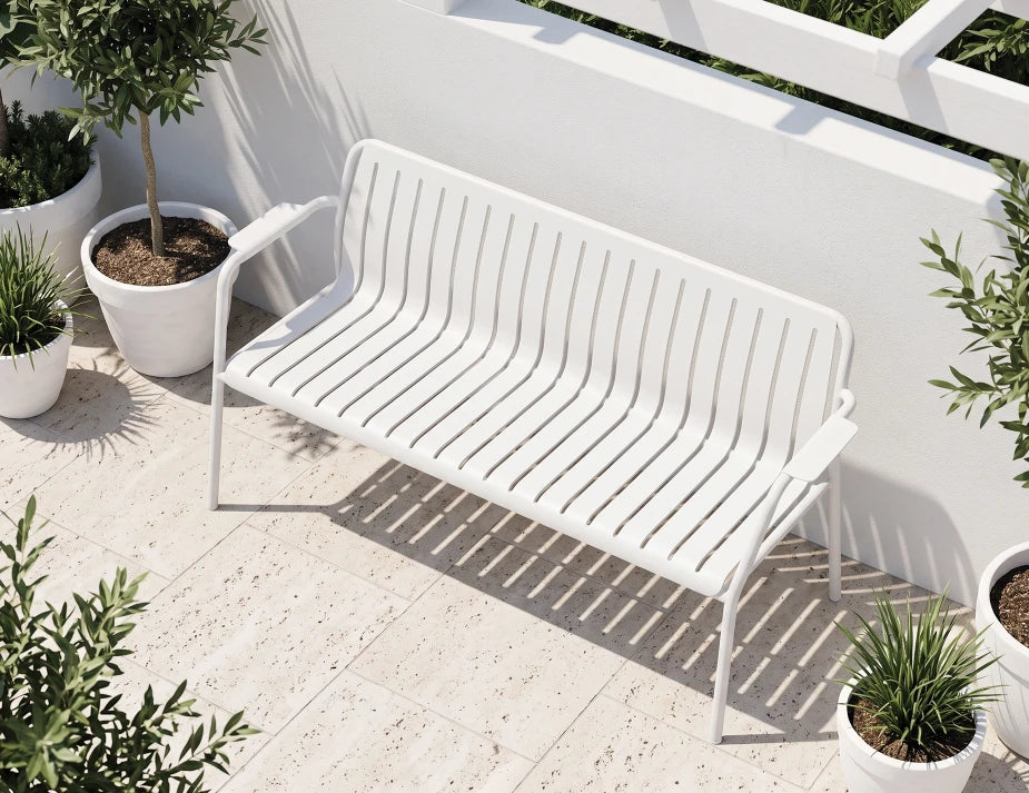 Roku Garden Bench 125cm - Outdoor - White