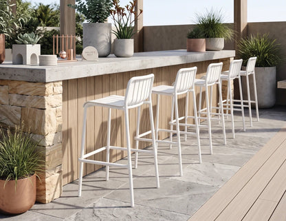 Roku Bar Stool - Outdoor - White