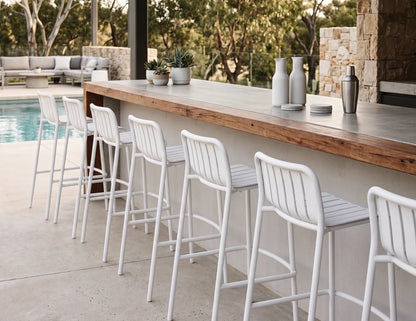 Roku Bar Stool - Outdoor - White