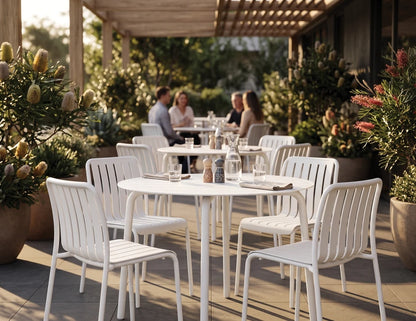 Roku Round Dining Table 120cm - Outdoor - White
