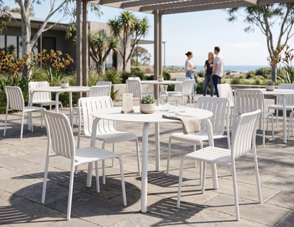 Roku Round Dining Table 120cm - Outdoor - White