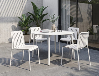 Roku Round Dining Table 120cm - Outdoor - White