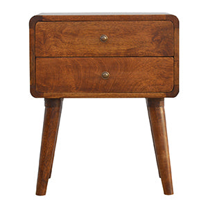 Curved Chestnut Bedside 55cm