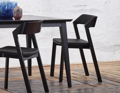 Merano Chair - Black Stained - Black Pad - by TON