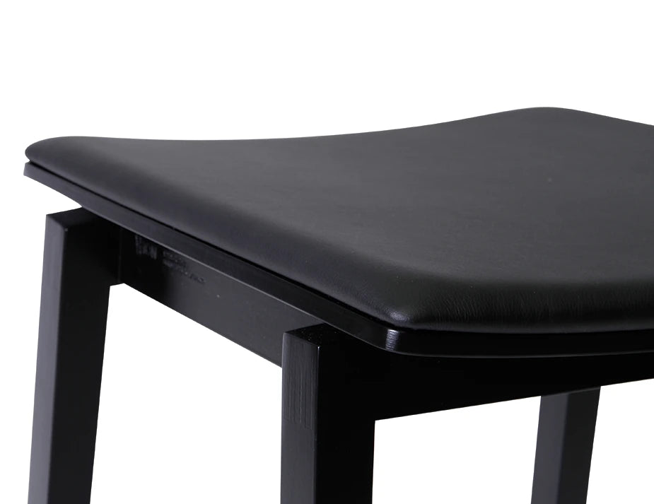 Stockholm Kitchen Stool - Black Stain - Black Pad - by TON