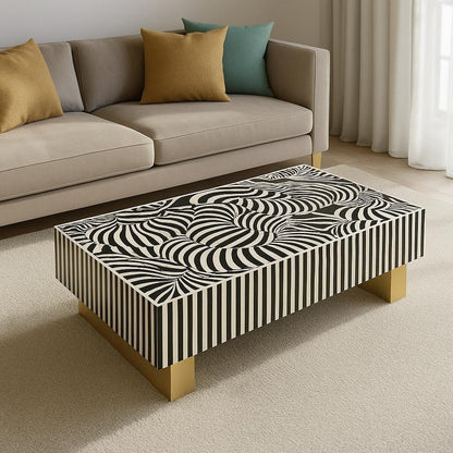 Xanthe Mother of Pearl Swirl Inlay Coffee Table 130cm
